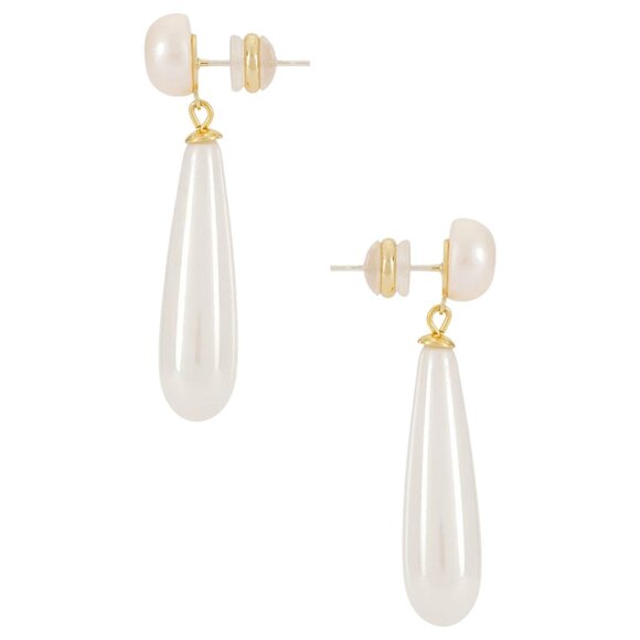SHASHI Linnea Pearl Drop Earring in Pearl One Size New Womens Dangle - Picture 3 of 11